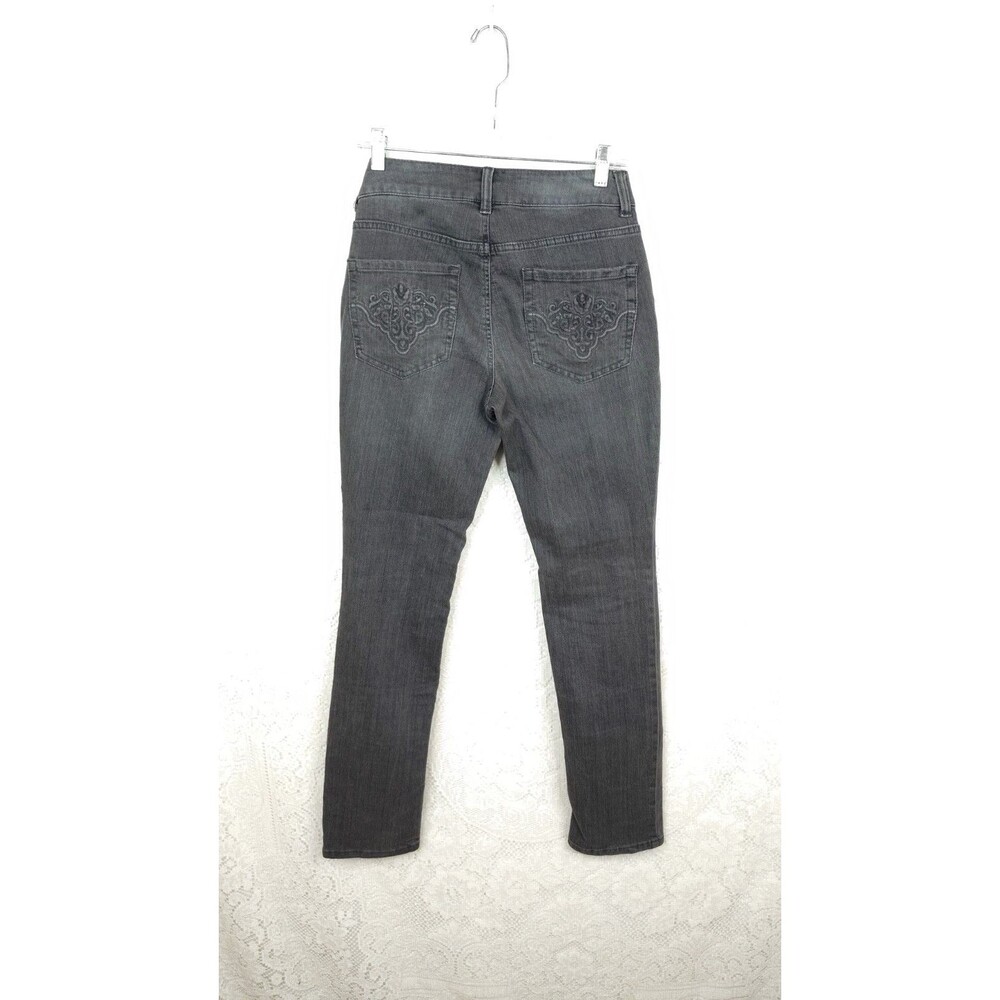 Sonoma Life + Style Jeans Mid Rise Size 2 Black Straight Faded Embossed Pockets - Picture 7 of 10